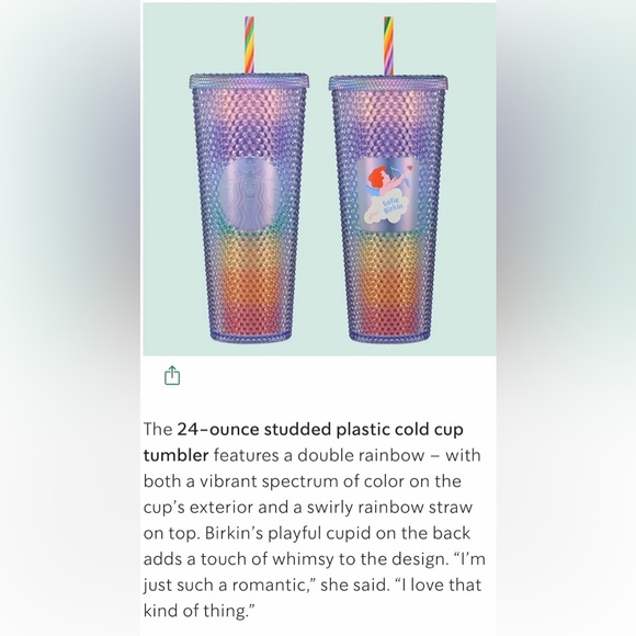 Starbucks Rainbow Sparkle Studded X Sofie Birkin Venti Tumbler PRIDE - Picture 4 of 15